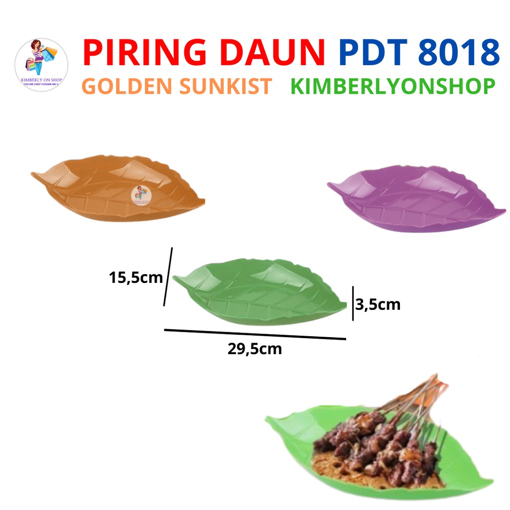 Kimberlyonshop Piring Saji Daun Tengah PDT 8018 Golden Sunkist