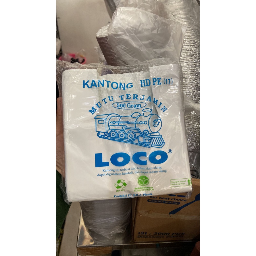 KANTONG PLASTIK LOCO PUTIH SUSU TEBAL 500GR