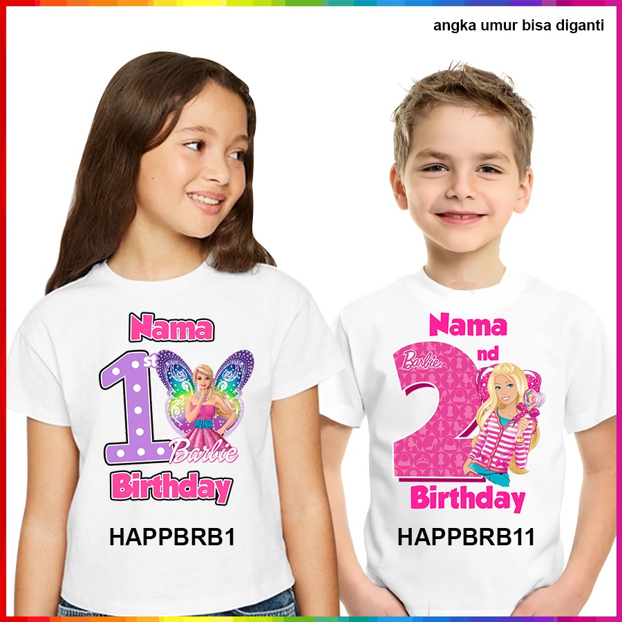 Baju Kaos ANAK DAN DEWASA BARBIE COUPLE (FREE NAMA)