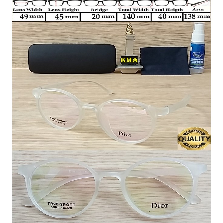 Kacamata minus Frame bulat Kacamata dior Frame transparan Vintage new