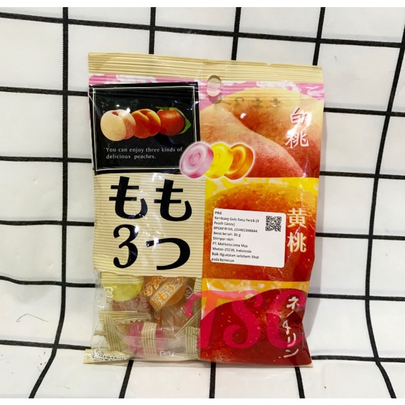 

Permen PINE 3 Peach Candy 85gr Permen Jepang Snack Jepang PINE Japanese Candy