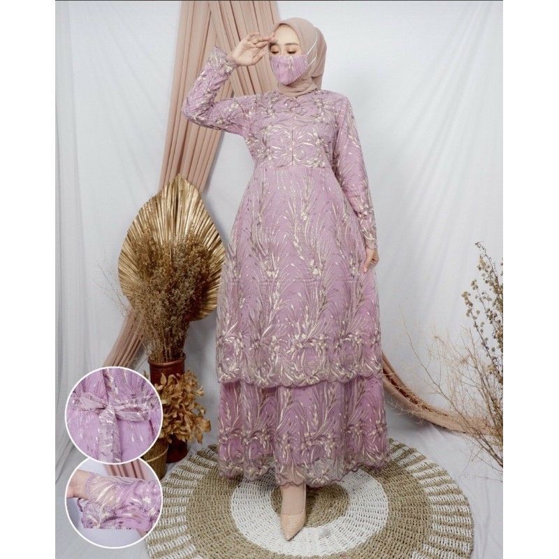 REALPICT GAMIS TINGKAT /GAMIS PESTA MEWAH/GAMIS MODERN/DRESS KEBAYA/BY ALETA