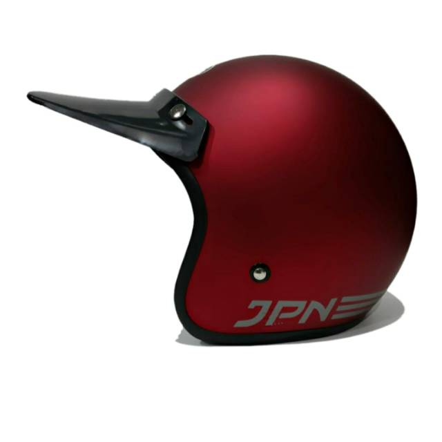 Helm Jpn Retro Maroon Dof pet panjang