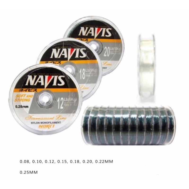 Senar NAVIS 100M | Connecting | SIZE : 0.5LB, 1LB, 2LB, 3LB, 4LB, 6LB, 8LB