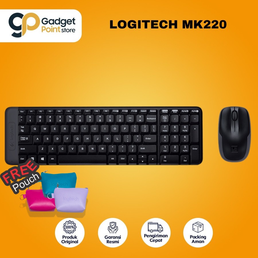 Bundling Logitech MK220 Keyboard Mouse Wireless - Original Garansi Resmi