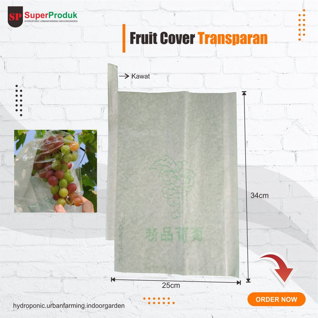 Fruit Cover Anggur Transparan-Pembungkus buah ukuran 25cmx34cm
