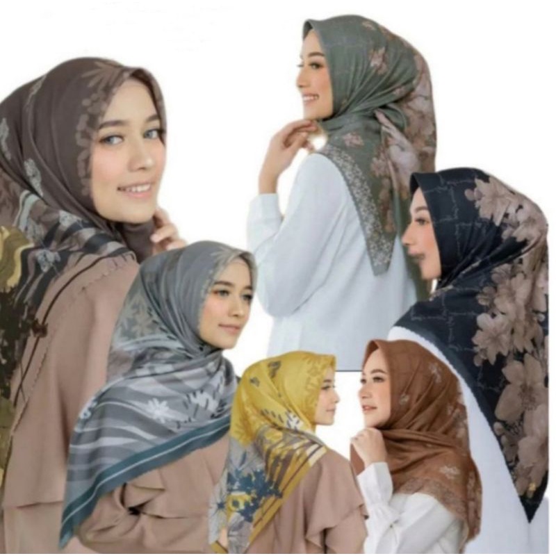 Hijab Segi Empat Denay / Hijab Voal Motif Lasercut / Jilbab Segi Empat Denay Bekasi