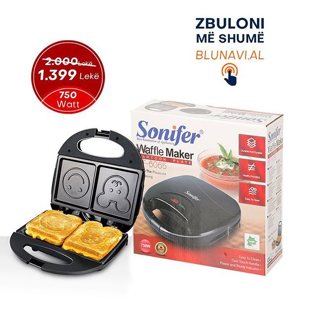 Sonifer Waffle Maker Cartoon Plate SF-6065 Mesin Panggang Roti Listrik