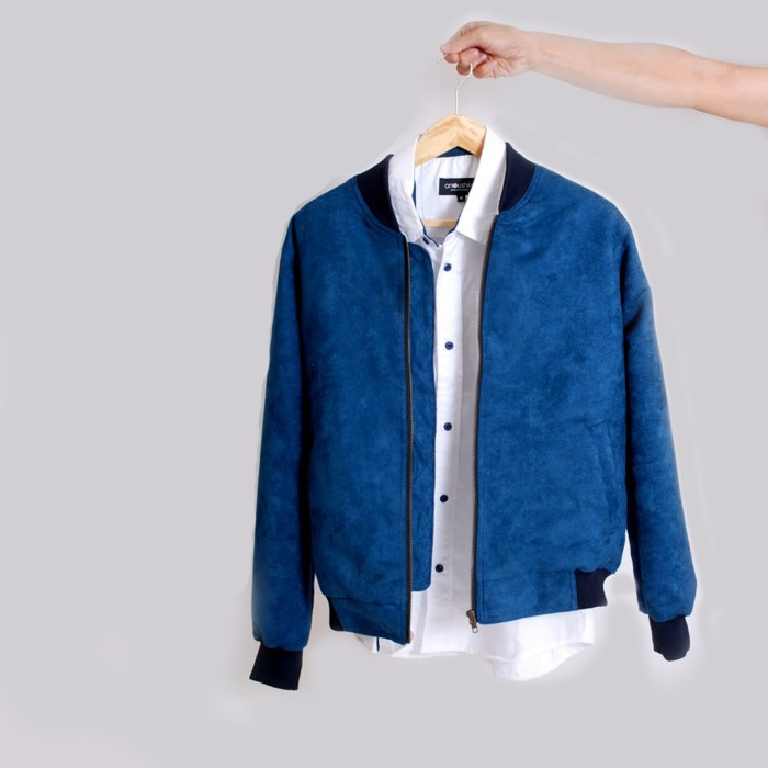 Noska - Jaket Bomber Benjamin Suede Navy