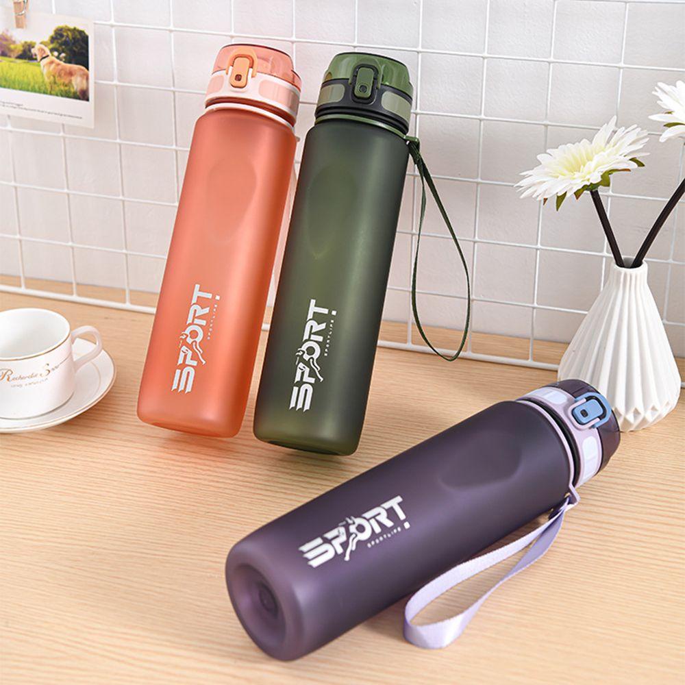 Solighter Botol Air Dengan Skala Olahraga Travel Langsung Minum Perlengkapan Minum Gradasi Frosted