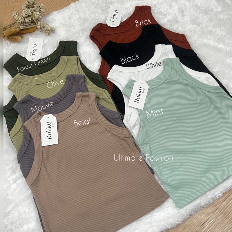 Nadine Tanktop Knit -  Tank Top Crop - Baju Atasan Knit Dalaman Wanita Korean Top Kekinian