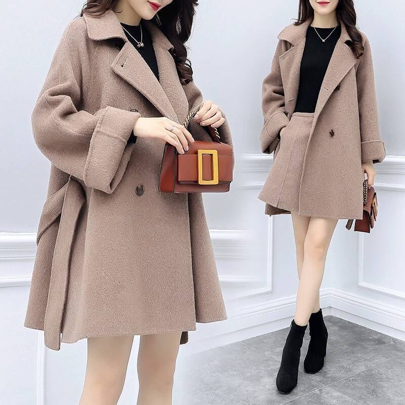 2020 autumn and winter small fragrance temperament two-piece tweed jacket fashion trend short skirt