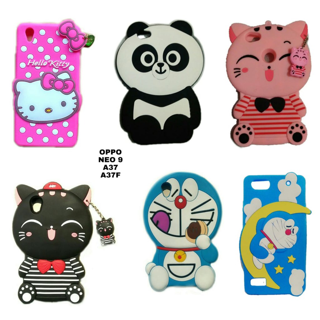  OPPO  NEO  9 A37 A37F CASE BONEKA CARACTER 3D 