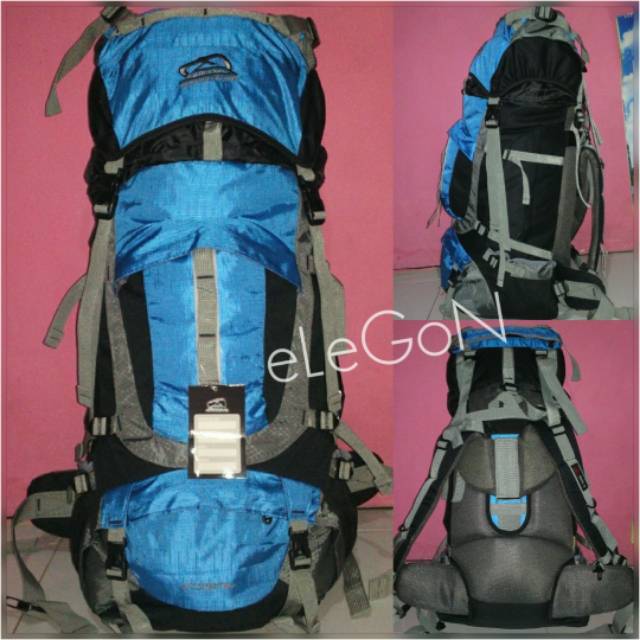 Keril Tas Gunung Carrier Sioux 80 Liter Biru Muda Orignal Shioux 80L Original