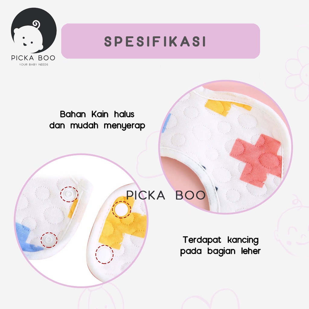 PICKA BOO Celemek Makan Bayi Bahan Kain