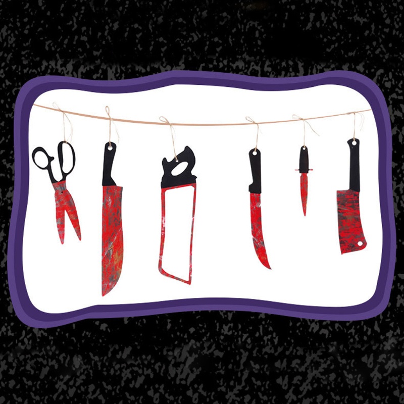 Zzz 12pcs / Set Hiasan Gantung Pisau Zombie Bloody Untuk Dekorasi Pesta Halloween