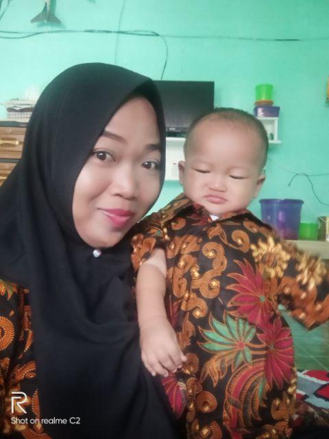 Pasangan Baju Batik Keluarga Kemeja Batik Motik Sekar Sogan