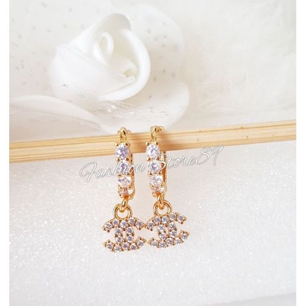 ready impor anting fashion jurai permata xuping perhiasan lapis emas xuping permata putih CNx18