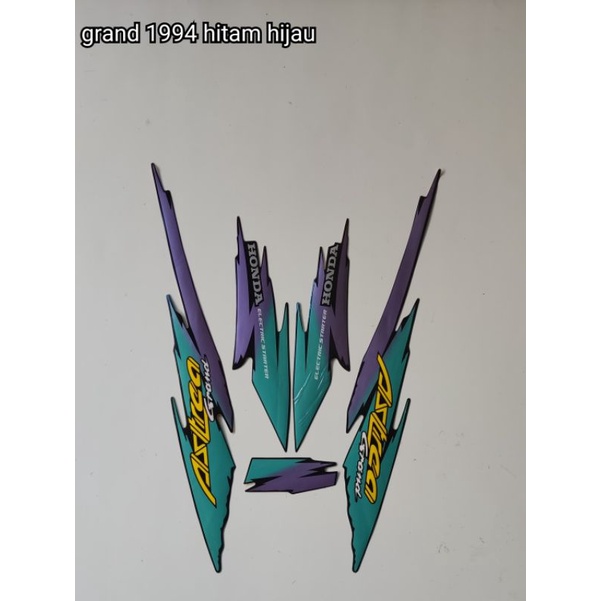striping ORI Honda astrea grand th 1994 warna hitam hijau