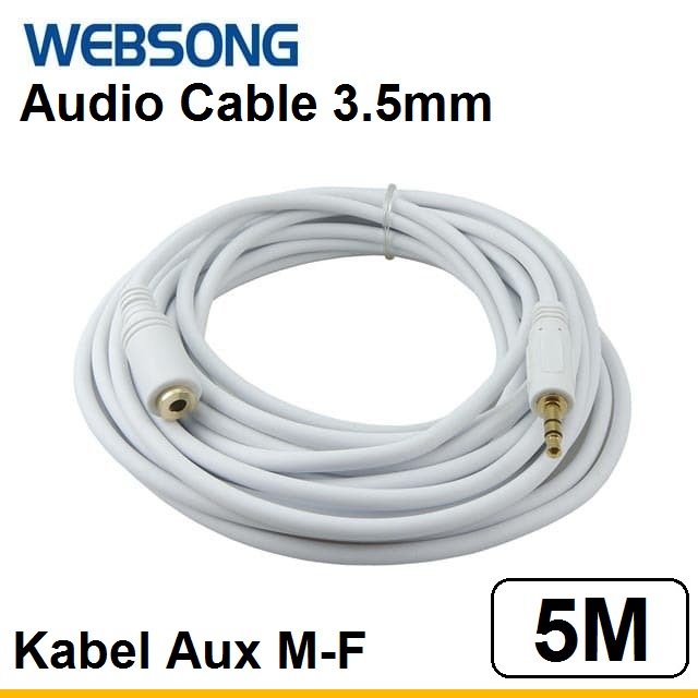 Websong Kabel Audio Sambungan Aux 3.5mm 5M