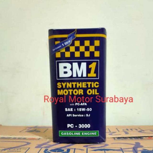 Oli Mesin Motor 4T BM1 PC3000 1 Liter SAE 15W50 - BM 1 PC-3000 15W-50