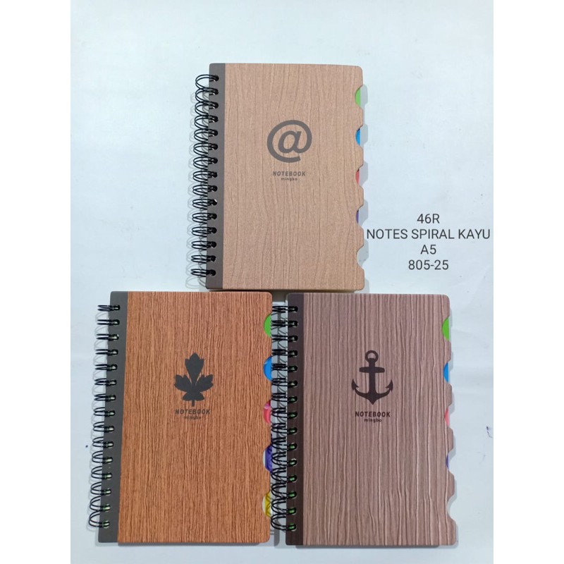 1pcs Notes A5 spiral kayu tebal