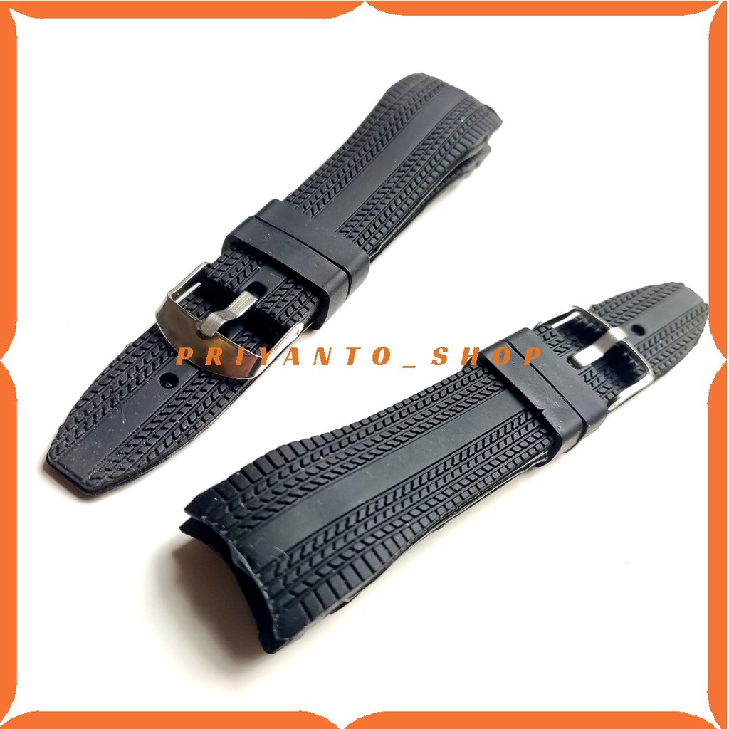 STRAP TALI JAM TANGAN LASEBO 981 RUBBER TALI JAM LS-981 LSB 981 HITAM