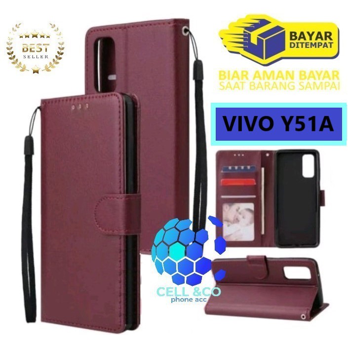 Flip cover VIVO Y51A Flip case buka tutup kesing hp casing flip case leather wallet