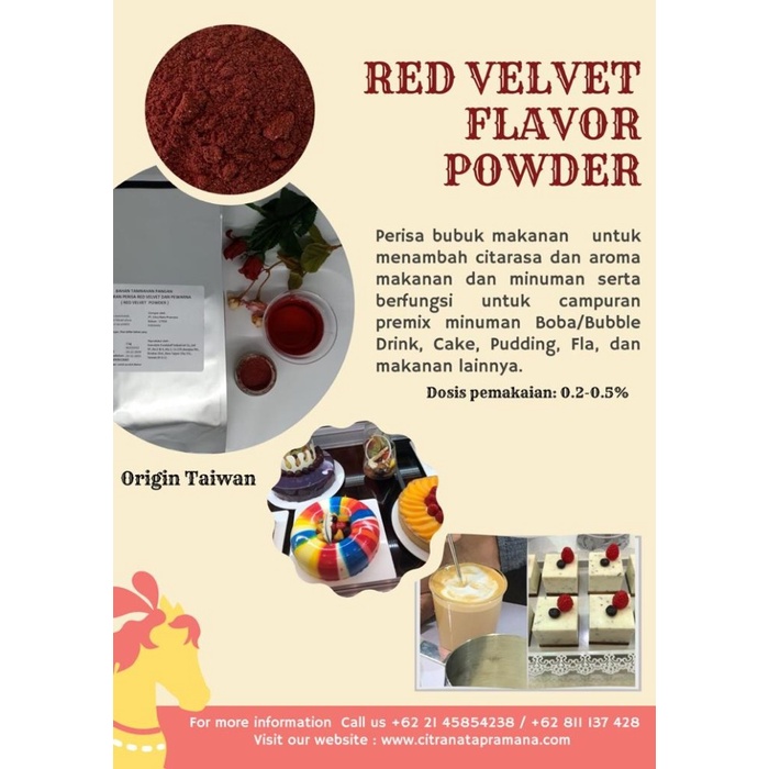 

Red velvet flavour powder