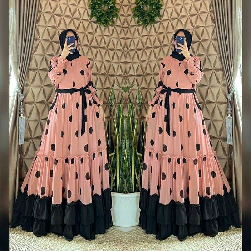 gamis jumbo agatha/gamis polka/gamis termurah# gamis ceruty /babydol
