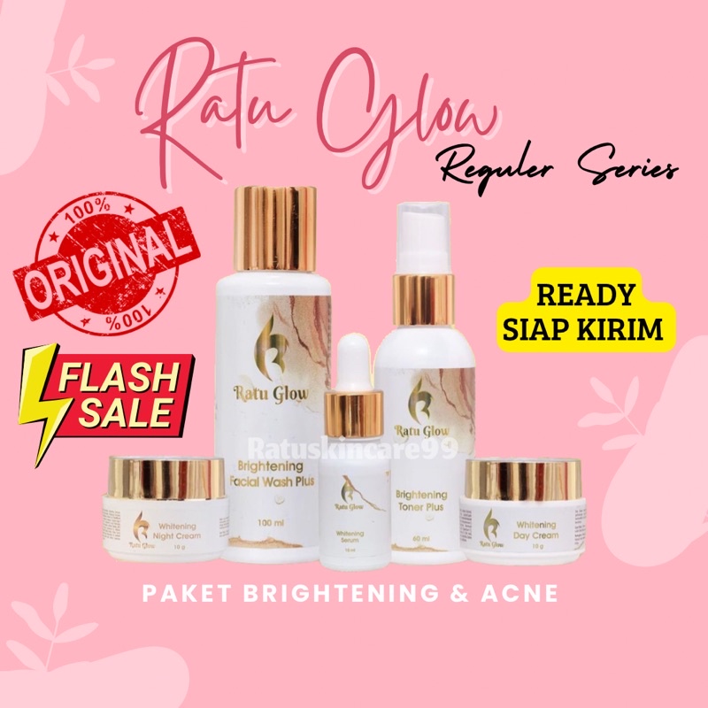 RATU GLOW SKINCARE ORIGINAL PEMUTIH WAJAH GLOWING PENGHILANG FLEK JERAWAT RATU GLOW REGULER RATU GLOW BPOM