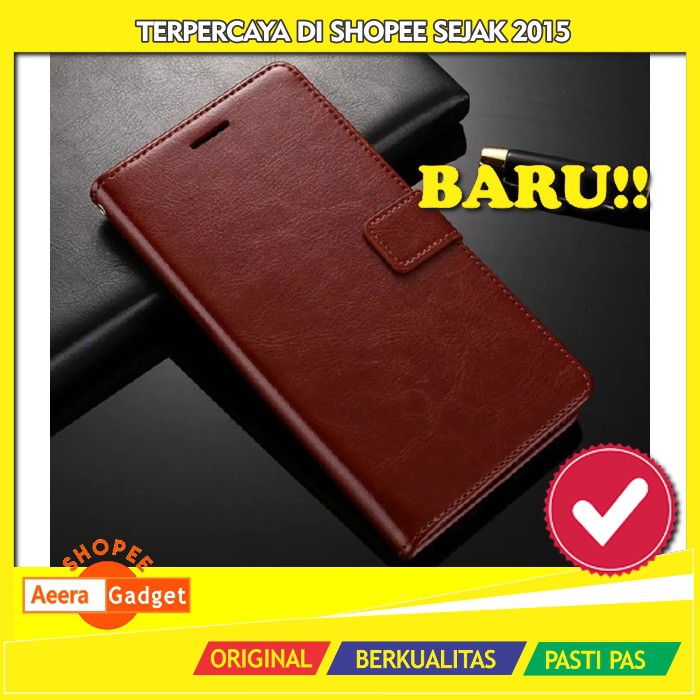 Leather Flip Cover Wallet Lenovo K6 Note - A7700 Case HP Dompet Kulit C0368