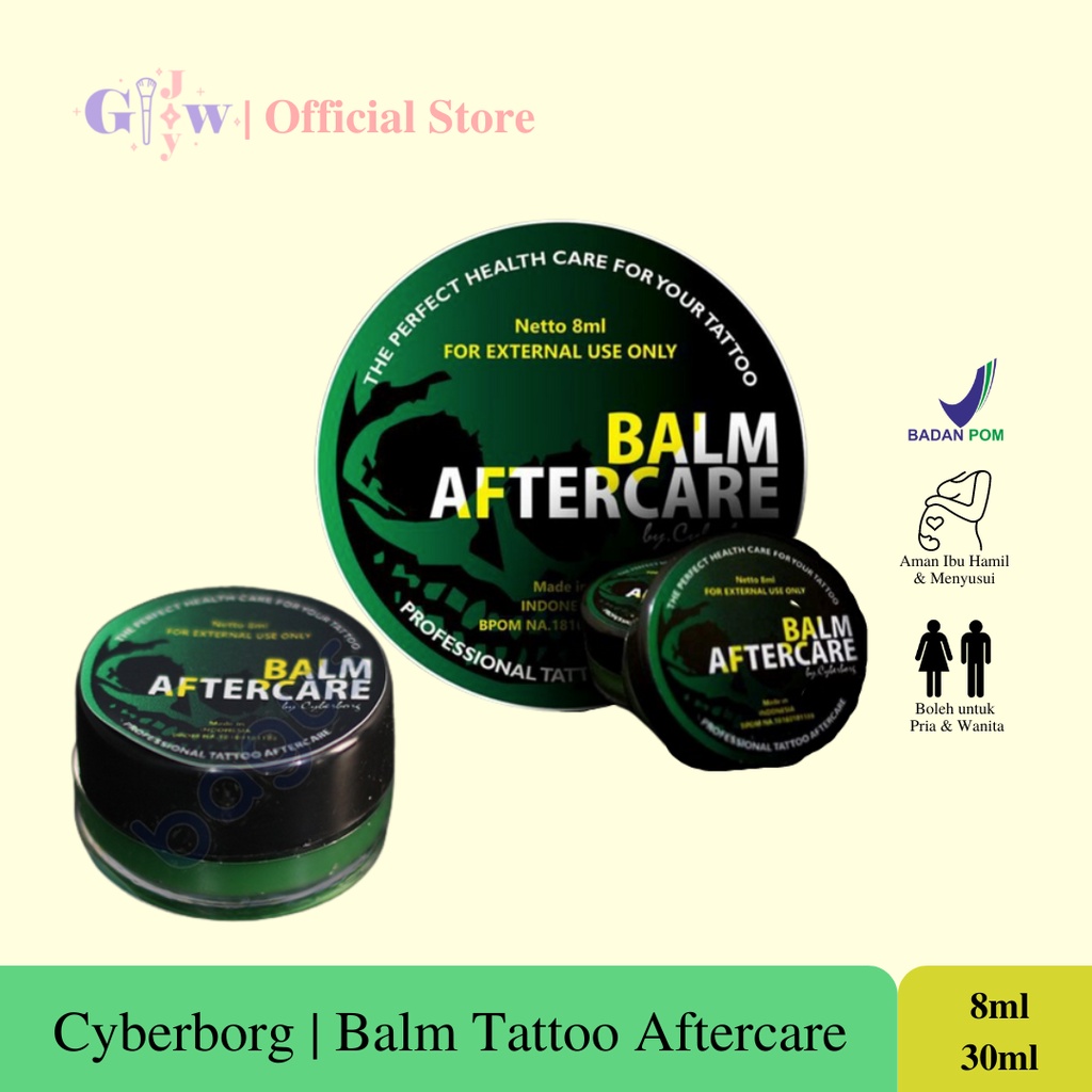 CYBERBORG balm tattoo aftercare tato bpom murah termurah ready stock grosir laki cowo cewe perempuan artist original asli full size mini travel salep tatto cyber borg pelembab warna mempertahankan efektif aman