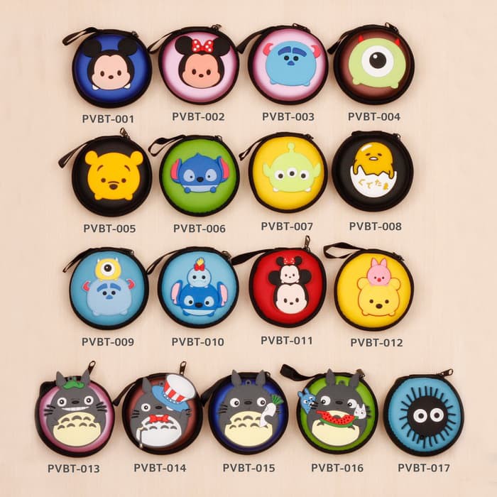 Dompet Headset/ Tempat Earphone/ Dompet Koin Kartun - Bulat Tsum Tsum
