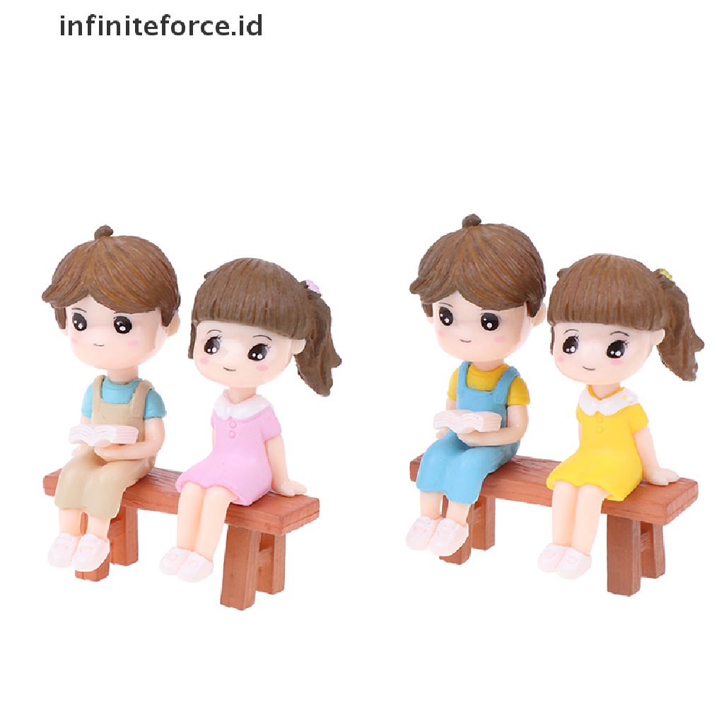 Infiniteforce.id 1 Set Miniatur Pasangan Kekasih DIY Dekorasi Lanskap Mikro Rumah Boneka