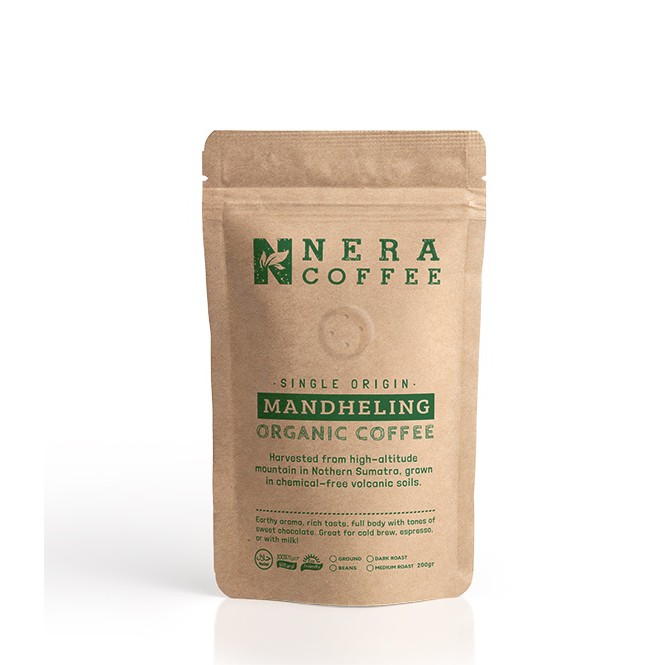 

Nera Coffee Organic Mandheling Sidakalang Ground/Beans Coffee