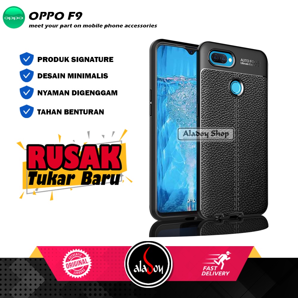 Case OPPO F9 Ultra Slim Auto Focus Leather Premium Softcase