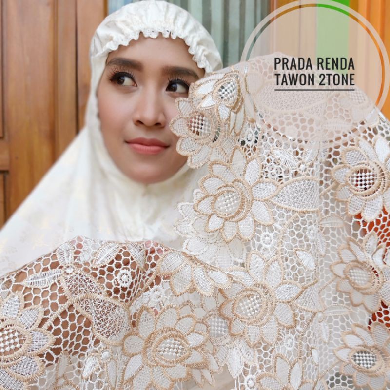 Mukena Renda Bunga Original 1 Set Kado Nikah Mukenah Telekung Sholat  Idul fitri Lebaran