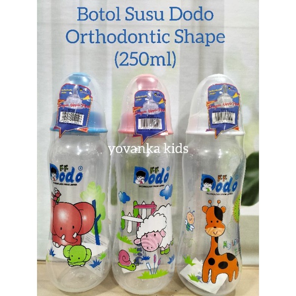 Botol Susu Dodo Orthodontic Shape/DOT Gepeng 250 Ml BPA Free DBP005