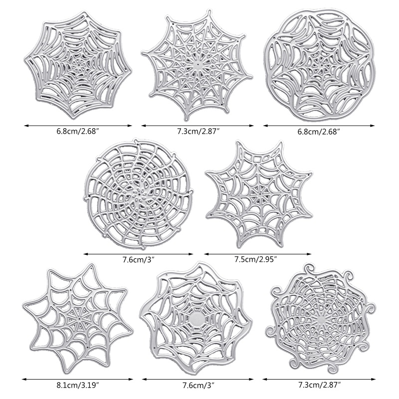 Cetakan Stensil Cutting Dies Motif Sarang Laba-Laba Halloween Bahan Metal Untuk Scrapbook / Craft DIY