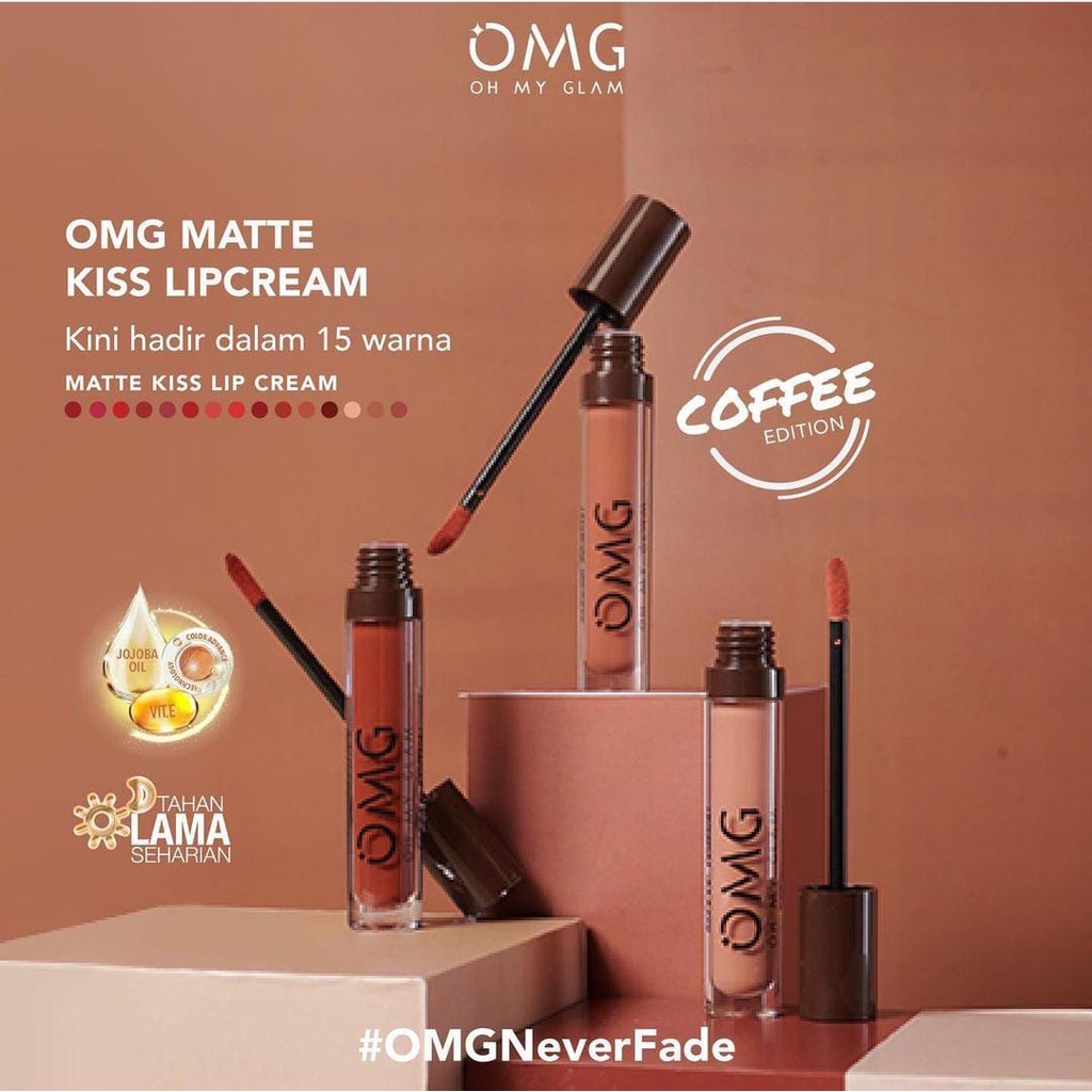 Jual OMG Oh My Glam Matte Kiss Lip Cream Coffe Edition Shopee Indonesia