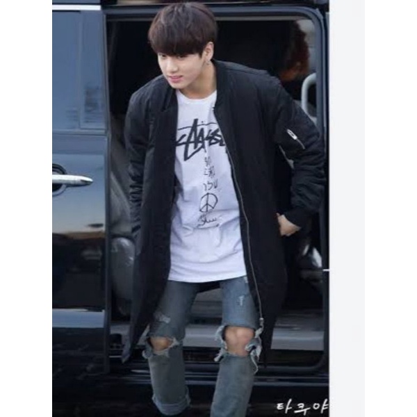 ZARA MAN Original Jaket Bomber Panjang Jungkook BTS Hitam Second Bekas Preloved