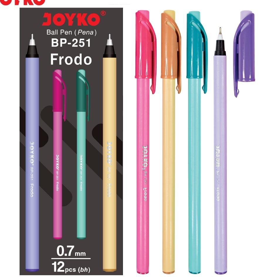 

0PE Ball Pen Pulpen Pena Joyko BP-251 Frodo 0.7 mm 1 Box 12 Pcs Ready Stok