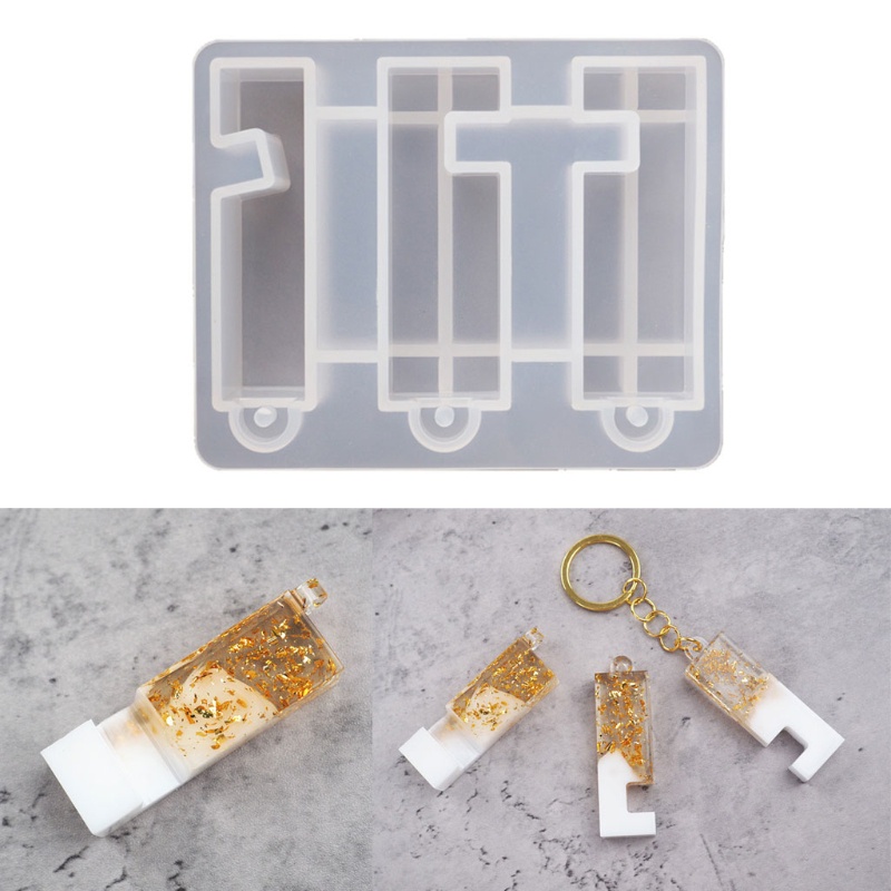 SIY  Protable Mobile Phone Stand Silicone Resin Mold Phone Holder Keychain Pendant Epoxy Resin Phone Bracket Mold Craft Tools