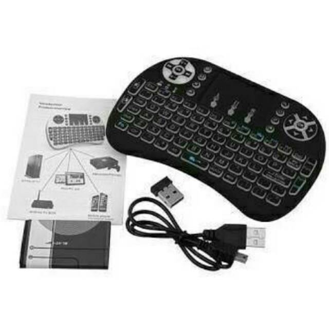 KEYBOARD MOUSE MINI WIRELESS I8 TOUCHPAD BACKLIT