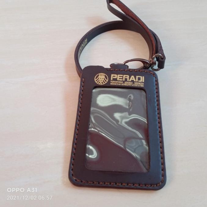 

#####] kalung tali id card / name tag logo peradi coklat