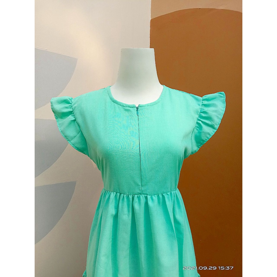 Super Big Sale  MIDI DRESS TERMURAH KATUN SUPER NOVA HIJAU TOSCA NYAMAN DIPAKAI KESEHARIAN