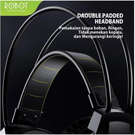 Robot RH-P10 Jack Audio Double Padded Headband Lightweight Wired Headset Black-Garansi Resmi 1 Tahun