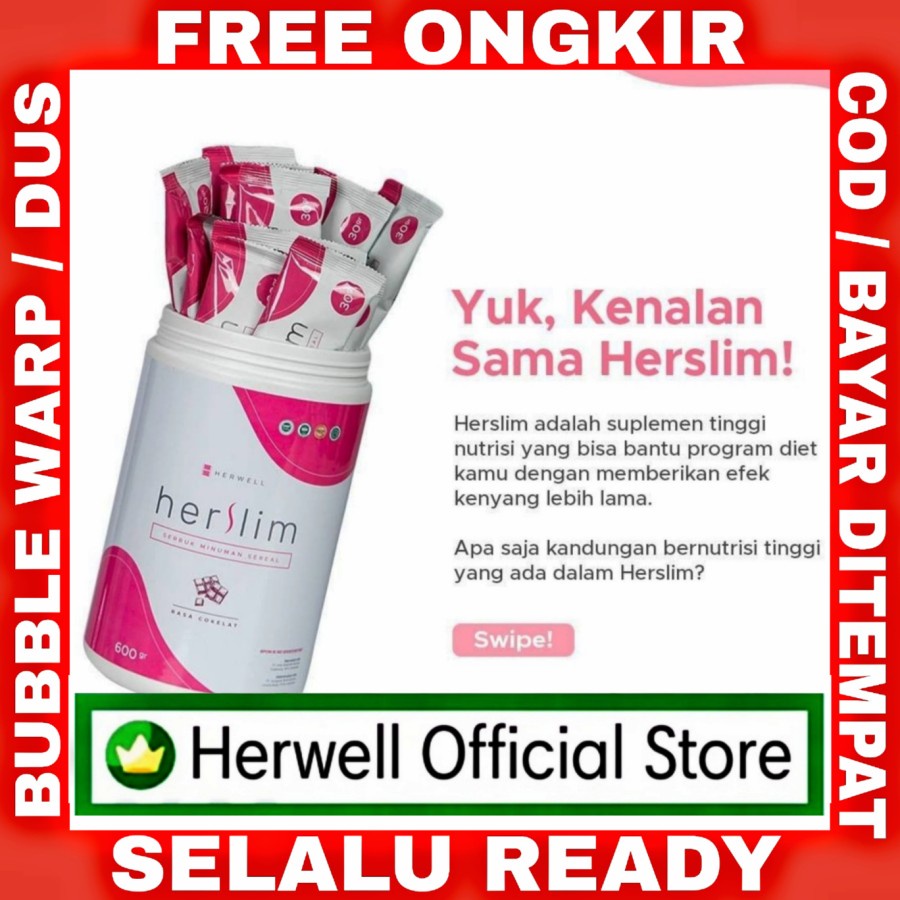 1 HERSLIM + 1 HERVIBE PAKET HERWELL FREE SHAKER