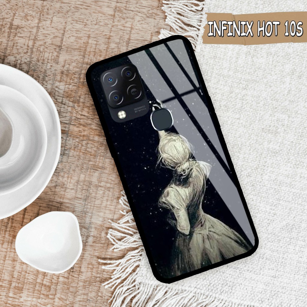 Soft Case Glass Kaca INFINIX HOT 10S  kesing kacac Infinix hot 10s  Case Glass infinix hot 10s [567]